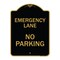 Signmission Designer Series Emergency Lane No Parking, Black & Gold Aluminum Sign, 18" x 24", BG-1824-24109 A-DES-BG-1824-24109 - alternate 1